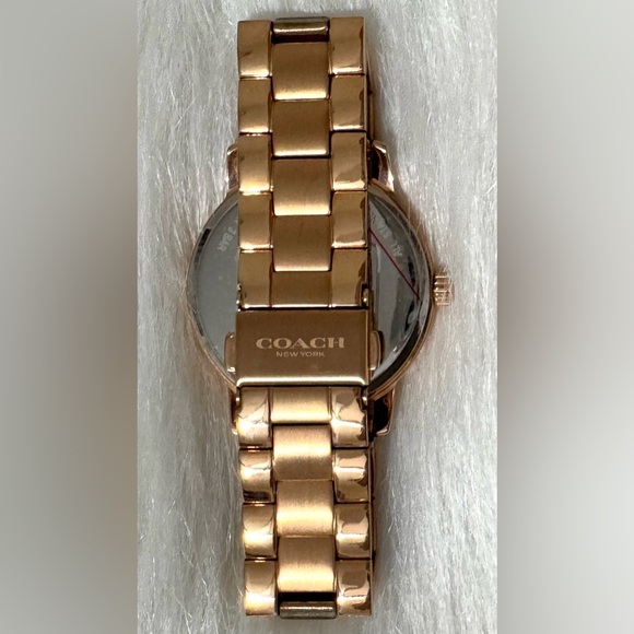 Coach Ladies Grand Quartz Bracelet Watch Rose Gold Steel 36mm 6.25” Wrist EUC - Picture 6 of 15